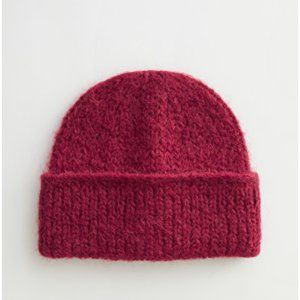 Other Stories Fuzzy Wool Blend Knit Beanie Hat NWT